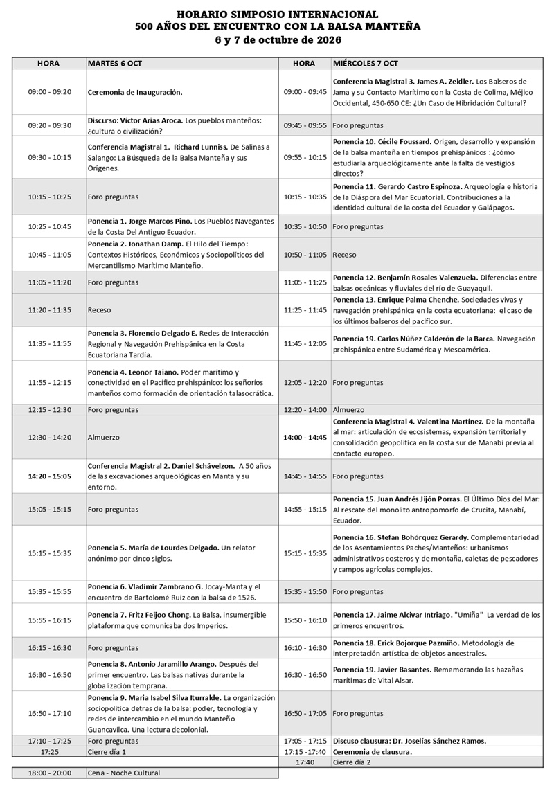 Horario Simposio ULEAM